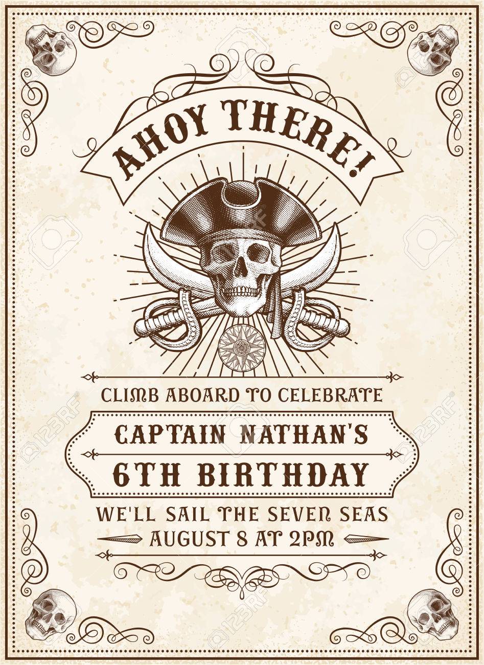 死亡または海賊のテーマとパーティーやイベントの案内状のテンプレートを探して のイラスト素材 ベクタ Image