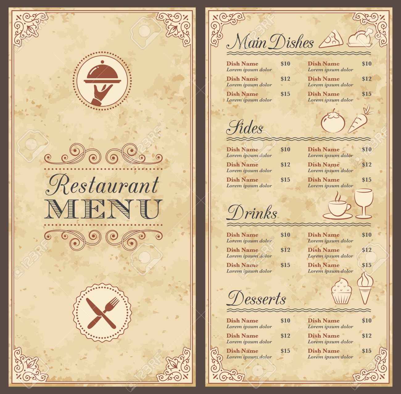 drinks menu templates