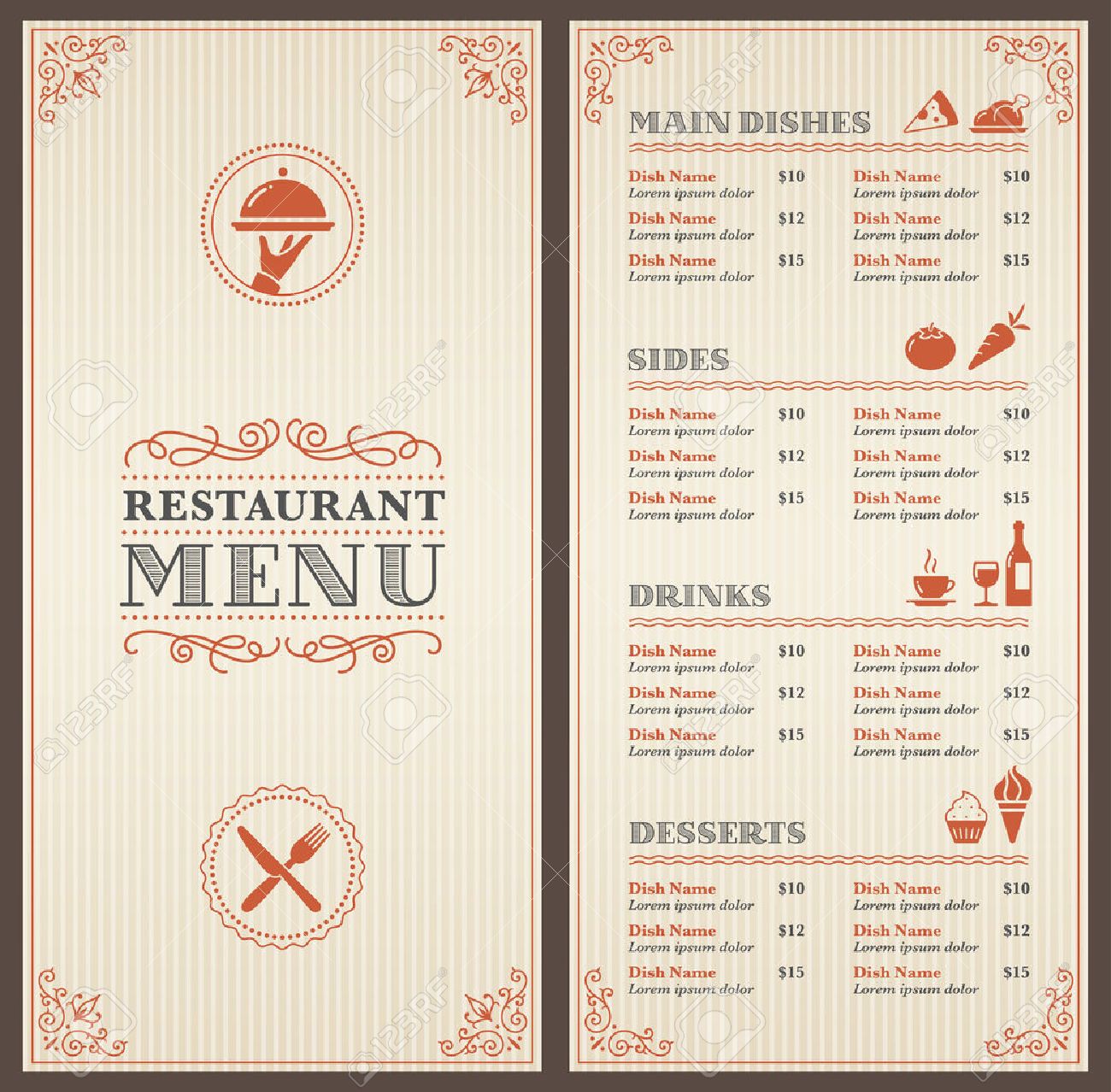 A Classic Restaurant Menu Template With Nice Icons In An Elegant Style Royalty Free Cliparts Vectors And Stock Illustration Image A Classic Restaurant Menu Template With Nice Icons In An Elegant Style Royalty Free Cliparts Vectors And Stock Illustration Image