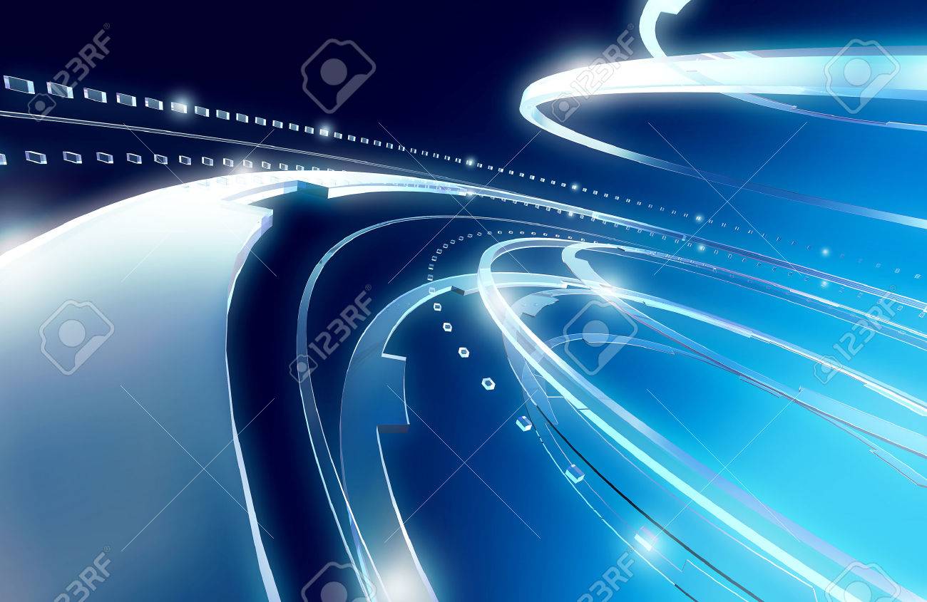 illustration technology background curve blue stock photo picture