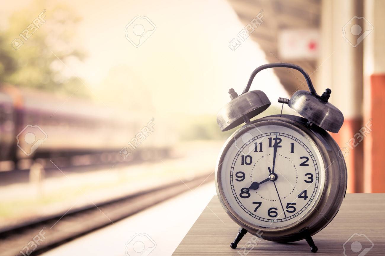 retro alarm clock on
