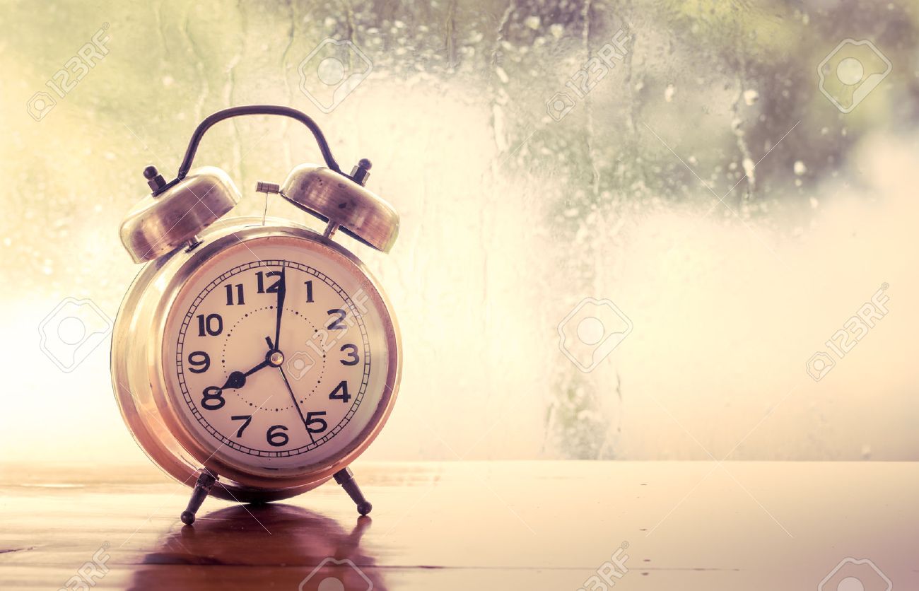 retro alarm clock on