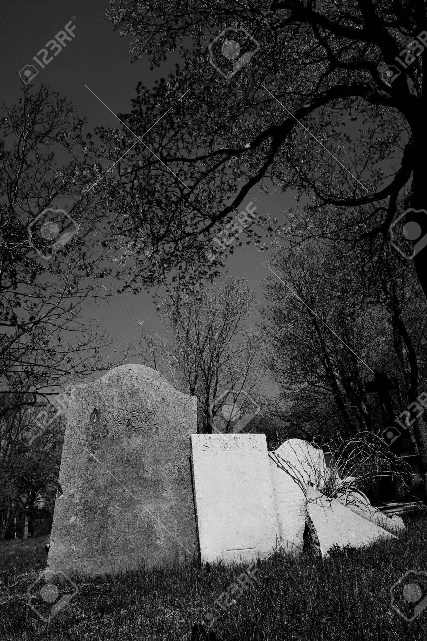 Photo Noir Et Blanc Avec Des Tombes Dans Un Cimetiere Banque D Images Et Photos Libres De Droits Image