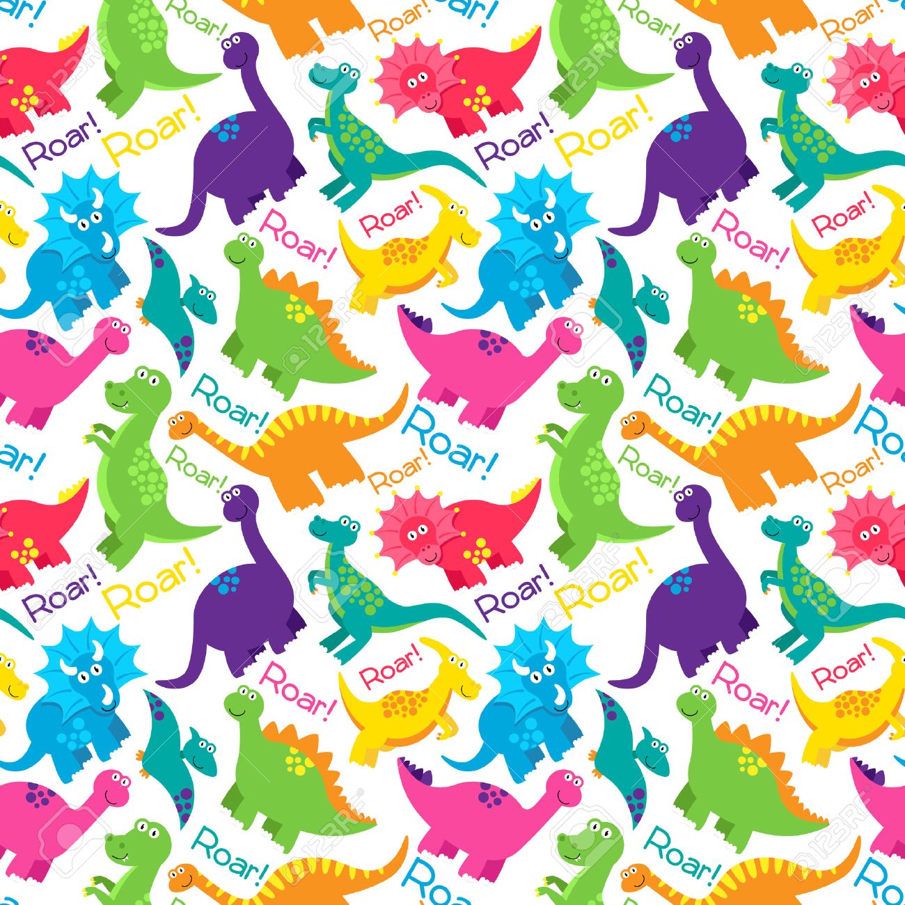 Dinosaur Seamless Tileable Vector Background Pattern - 37193145 Dinosaur Seamless Tileable Vector Background Pattern - 37193145