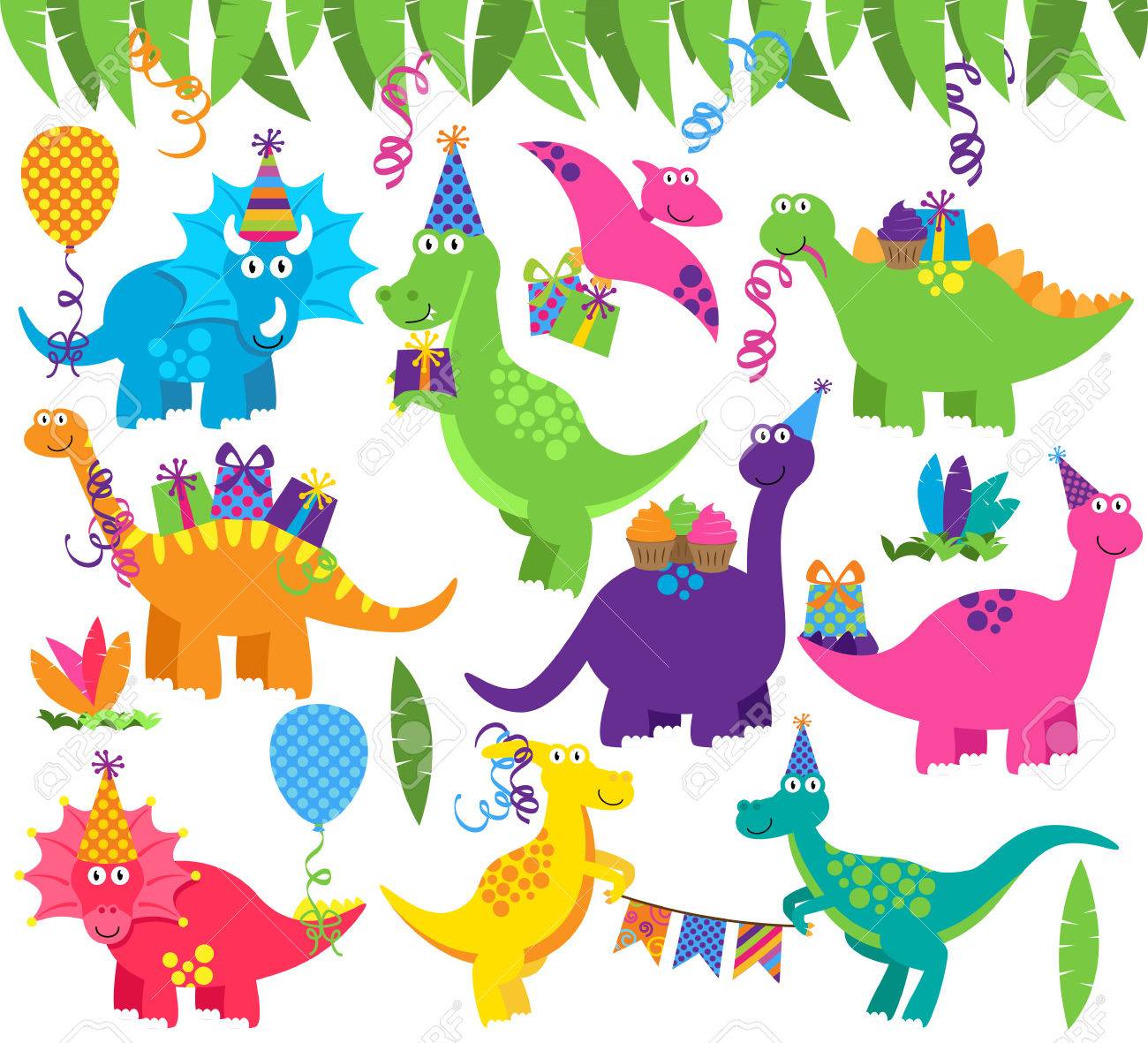Collection of Birthday Party or Party Dinosaurs and Decorations - 59123492 Collection of Birthday Party or Party Dinosaurs and Decorations - 59123492