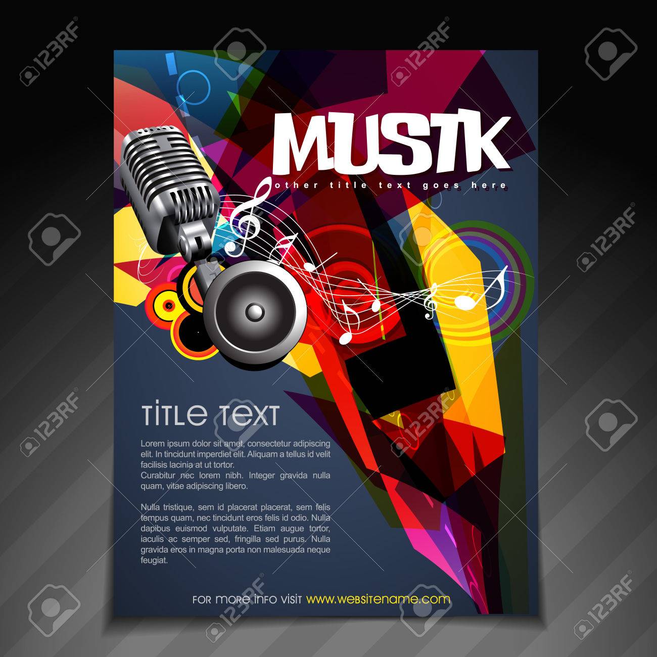 vector music party brochure flyer template design music brochure template