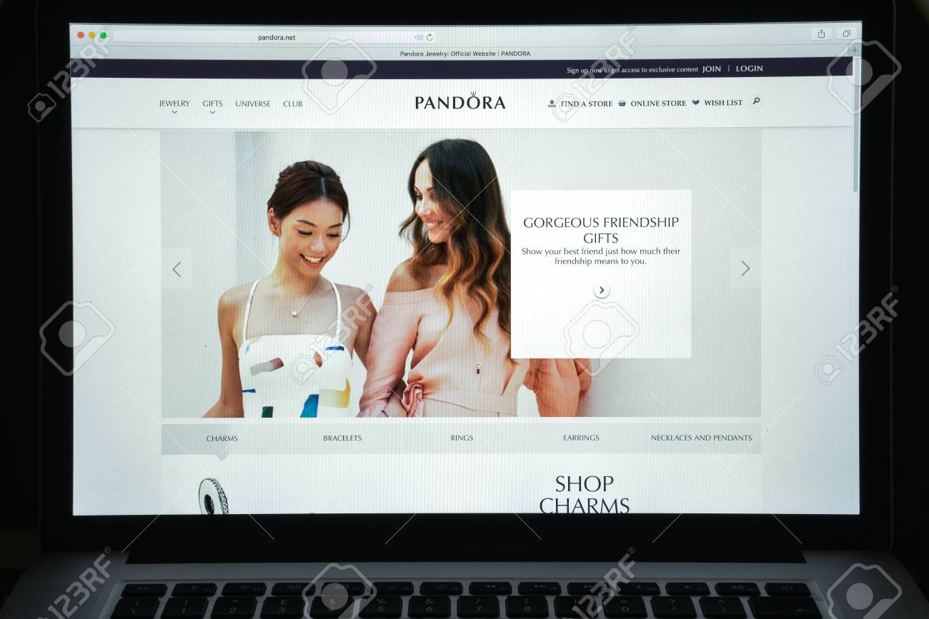 Milan, Italy - August 10, 2017: Pandora website homepage. It.. Milan, Italy - August 10, 2017: Pandora website homepage. It..