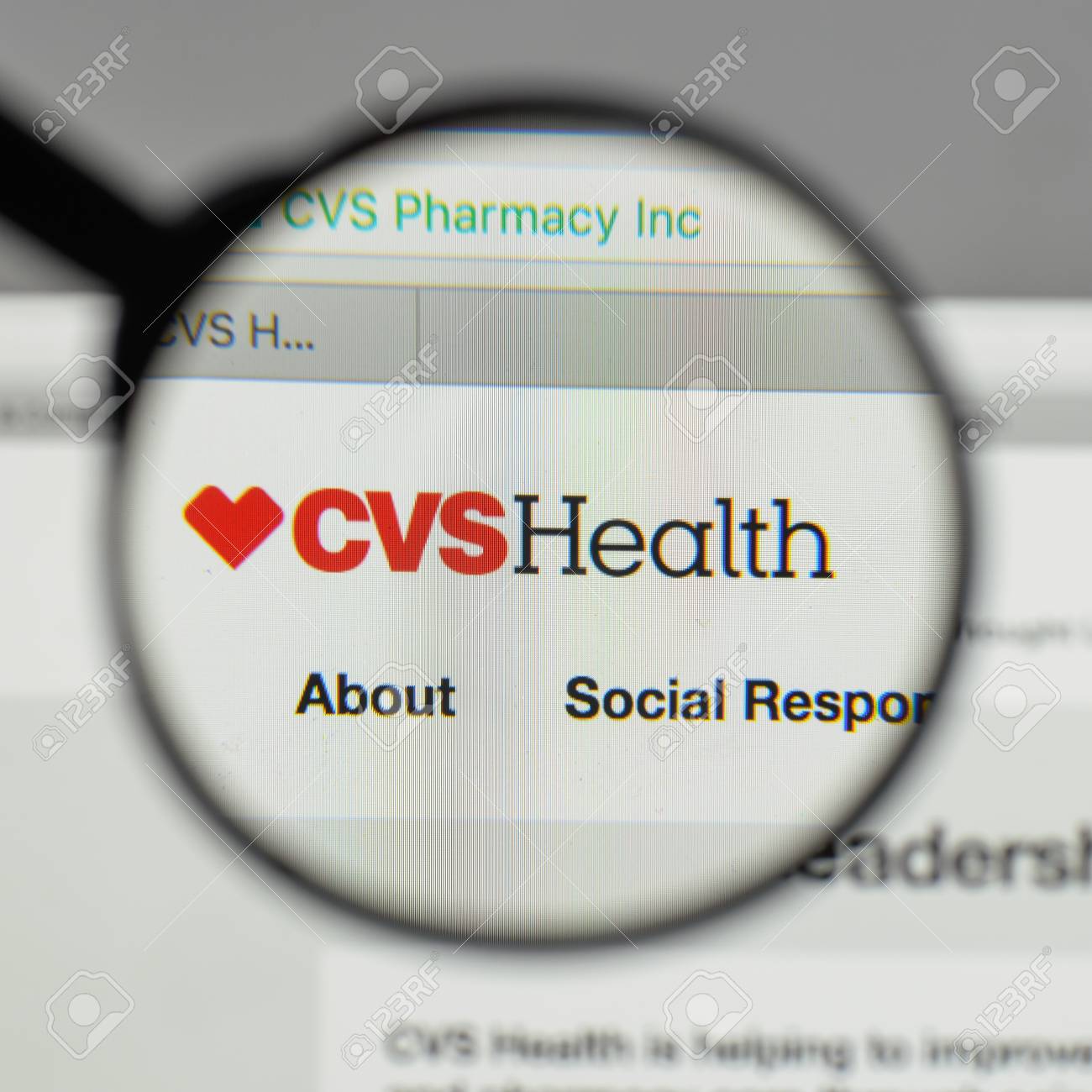 milan italy august 10 2017 cvs logo on the website homepage
