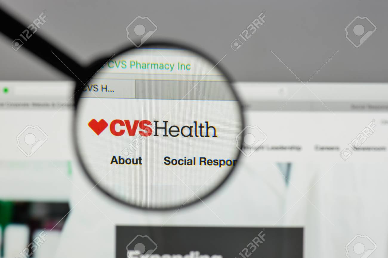 milan italy august 10 2017 cvs logo on the website homepage