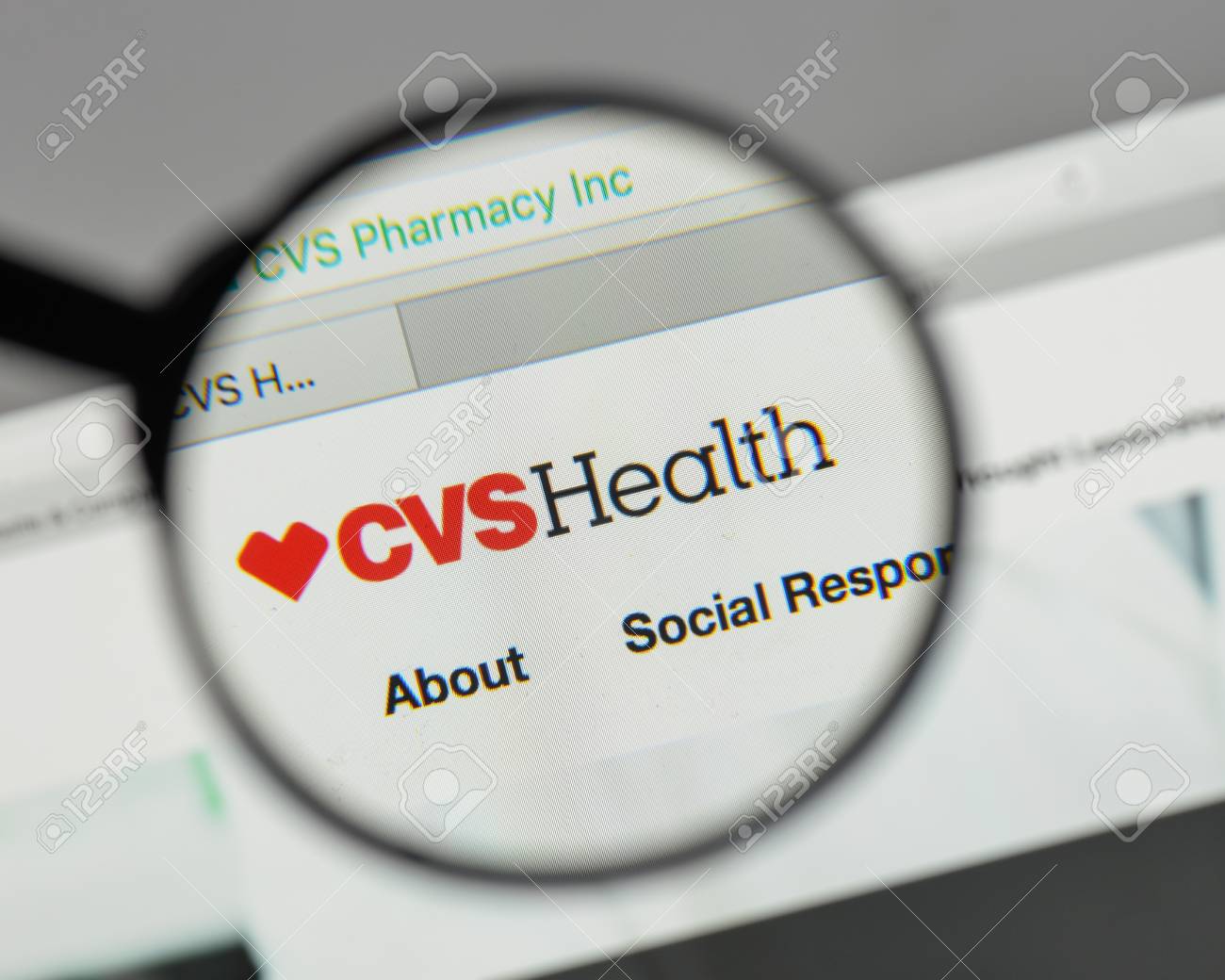 milan italy august 10 2017 cvs logo on the website homepage