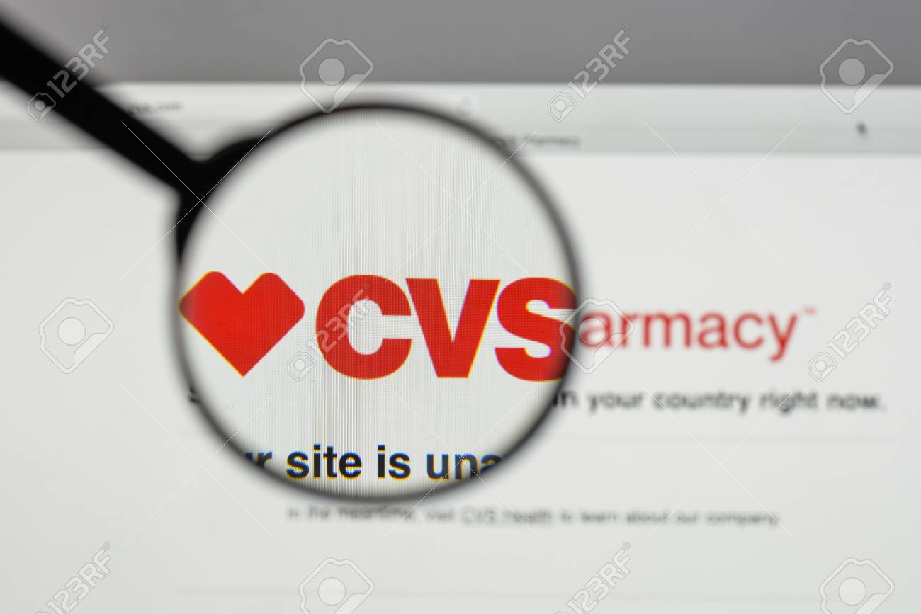 milan italy august 10 2017 cvs logo on the website homepage