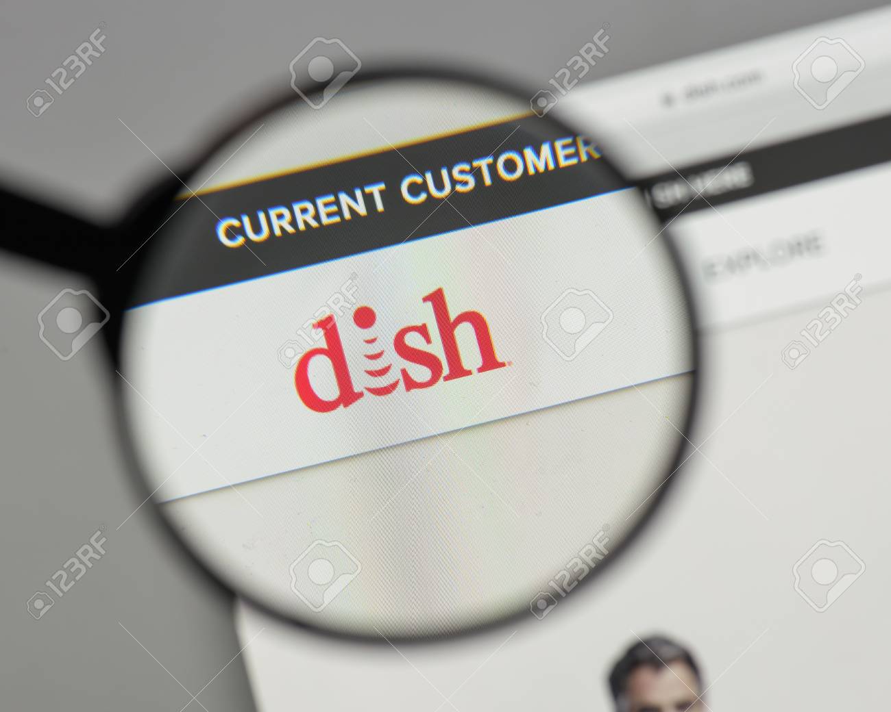 milan italy august 10 2017 dish network logo on the website dish network logo