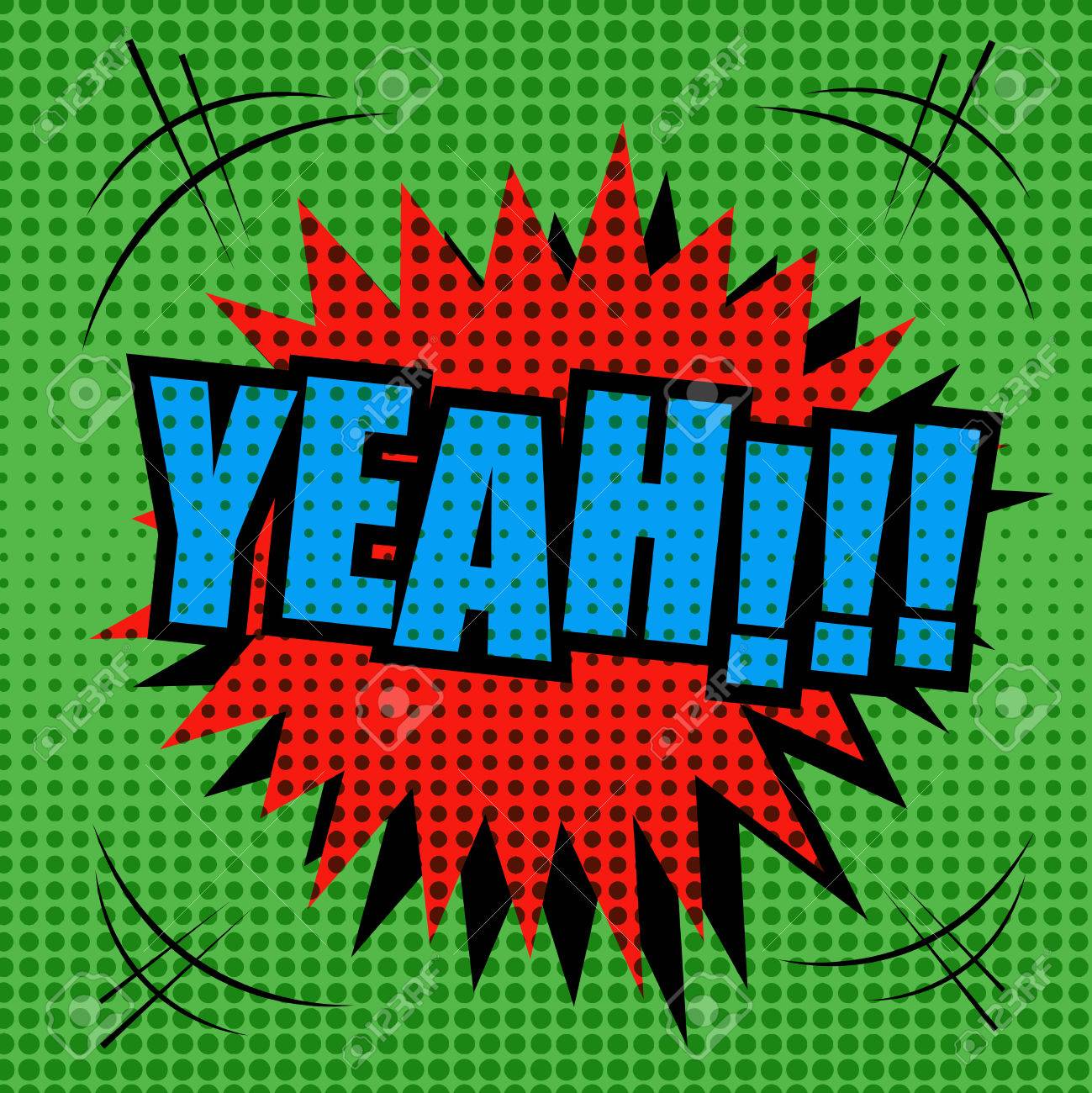 はい漫画バブル テキスト ポップアートのスタイル しみ 効果音や面白い漫画は漫画点線の背景です Web およびモバイル アプリケーション用のテンプレートのイラスト素材 ベクタ Image