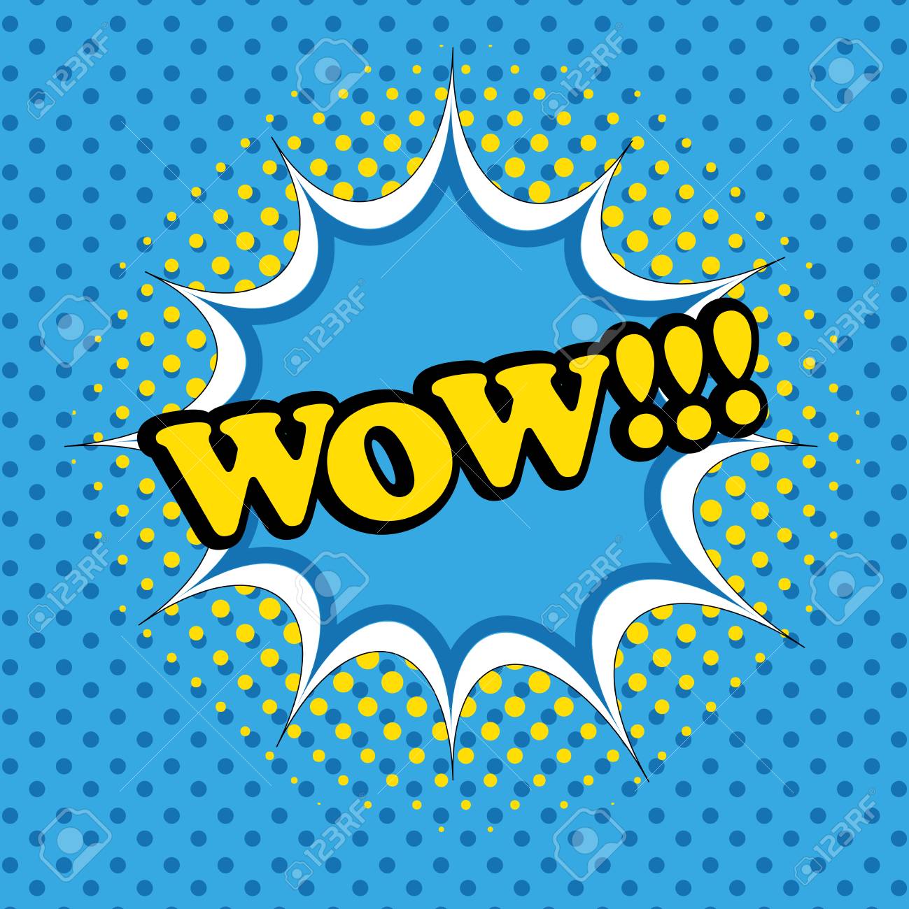 漫画バブルすごいテキスト 漫画の Pop アート スタイルのしみとハーフトーンのドット背景デザイン のイラスト素材 ベクタ Image