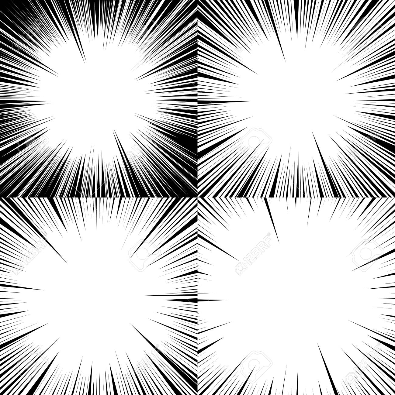 抽象的な漫画本爆発背景のセットです 放射状の線 フラッシュ光線の爆発とベクトル図です スーパー ヒーロー デザイン のイラスト素材 ベクタ Image