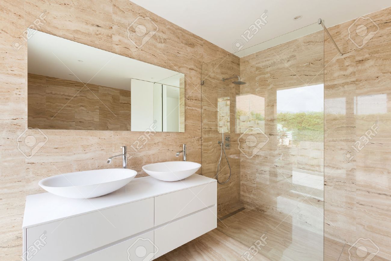 nice modern bathroom marble walls stock photo picture and royalty