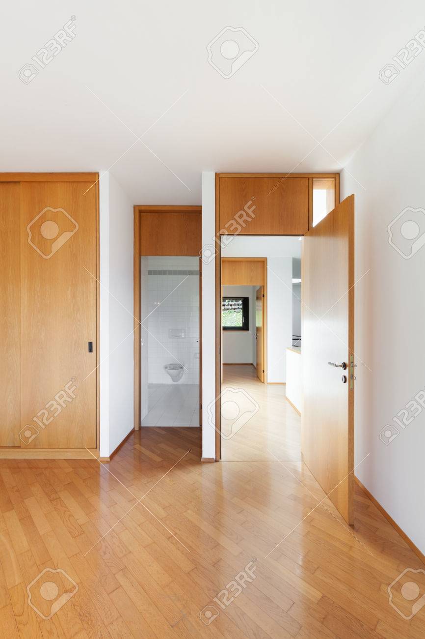 architecture interiors of empty apartment room with bathroom