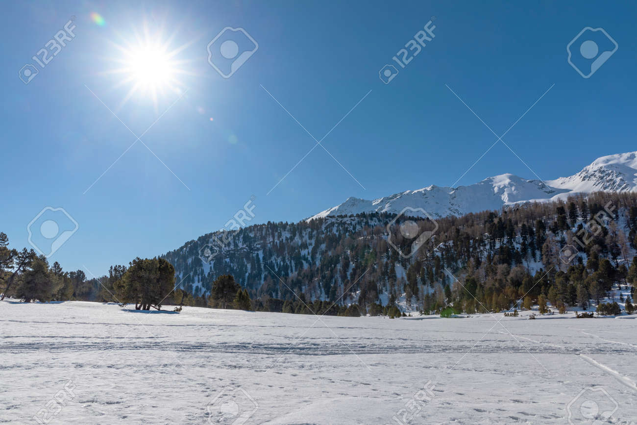 Landscape with lots of snow on Lukmanier in Ticino, on the Swiss alps. No people inside - 165367542 Landscape with lots of snow on Lukmanier in Ticino, on the Swiss alps. No people inside - 165367542