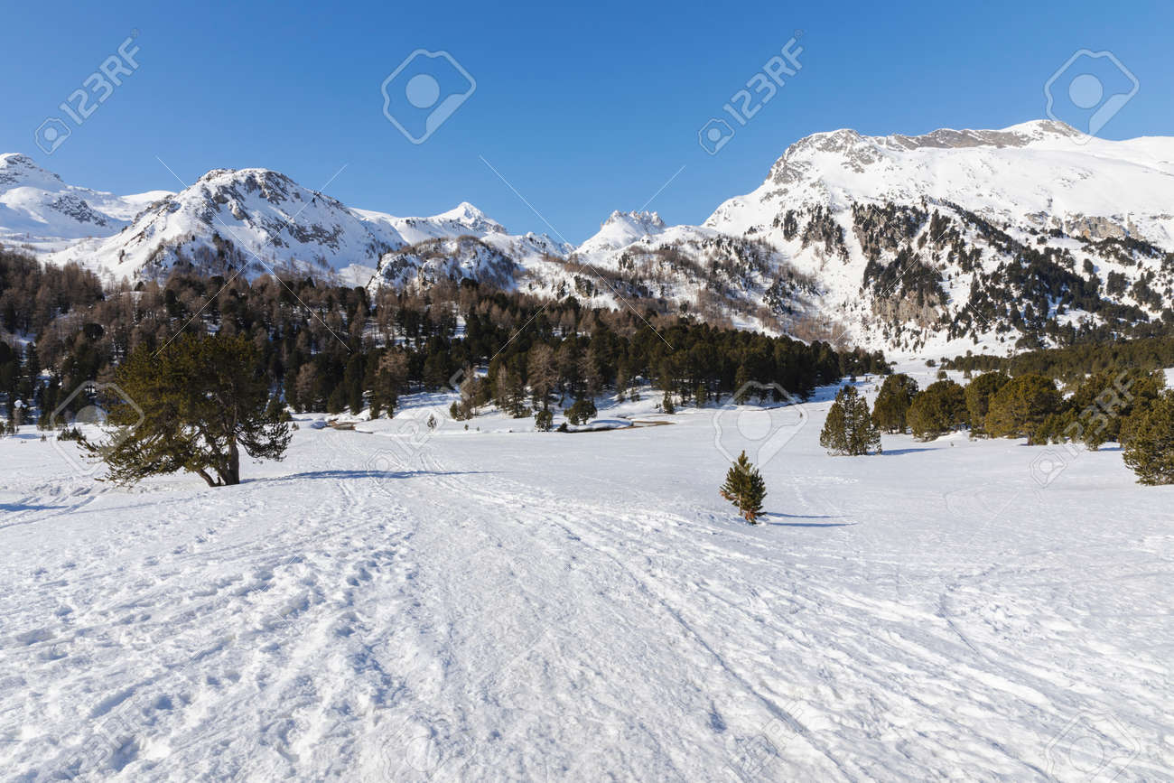 Landscape with lots of snow on Lukmanier in Ticino, on the Swiss alps. No people inside - 165367398 Landscape with lots of snow on Lukmanier in Ticino, on the Swiss alps. No people inside - 165367398