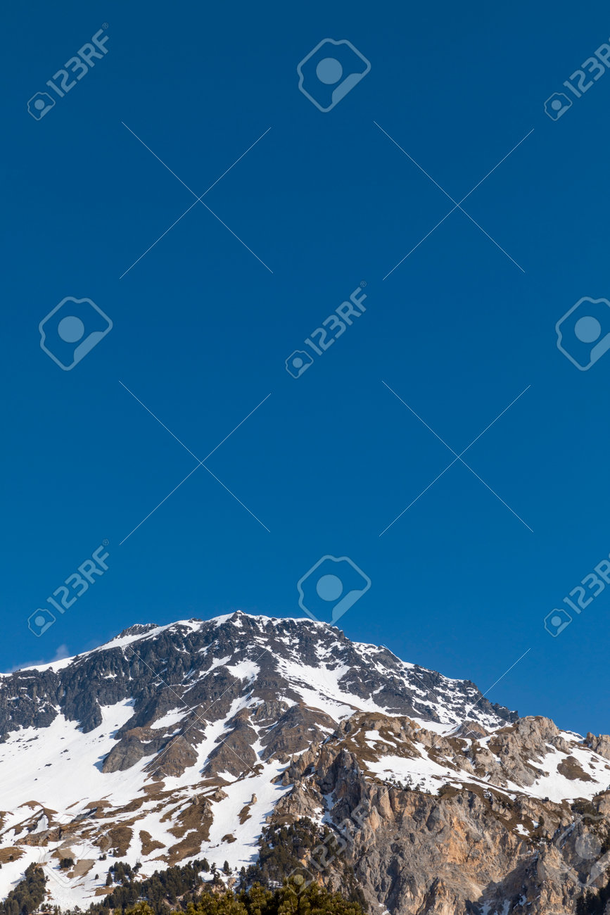 Panorama with lots of snow on Lukmanier in Ticino, on the Swiss Alps. Beautiful closeup of the mountain and blue sky. Nobody inside - 165591481 Panorama with lots of snow on Lukmanier in Ticino, on the Swiss Alps. Beautiful closeup of the mountain and blue sky. Nobody inside - 165591481