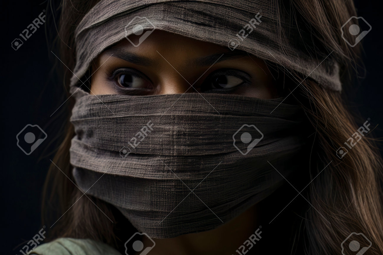 Image Puissante D'une Femme Bâillonnée, Représentant La Sombre Réalité De  La Censure Et Des Voix Réduites Au Silence Banque D'Images et Photos Libres  De Droits. Image 208725020