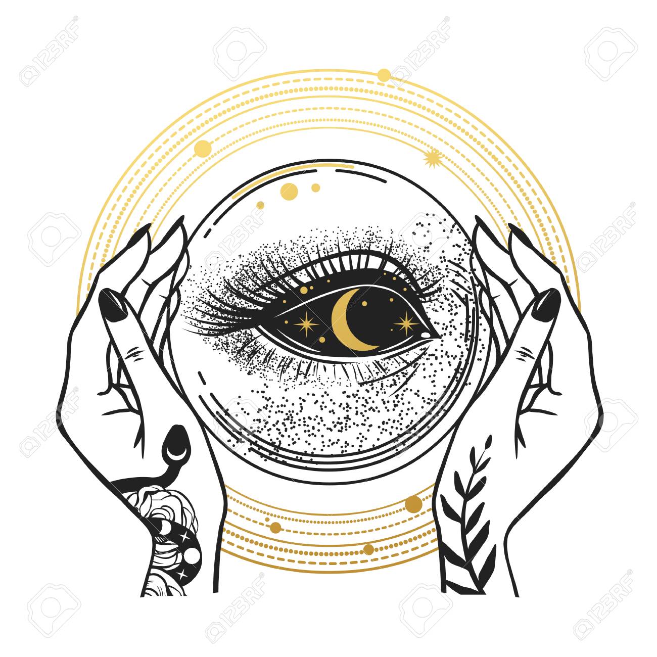 The Darkness inside of the crystal ball. T-shirt prints, temporary tattoos and other designs - 119485341 The Darkness inside of the crystal ball. T-shirt prints, temporary tattoos and other designs - 119485341