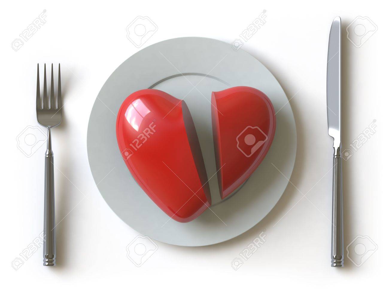 Un Coeur Se Trouve Sur Un Plat Il Peut Etre Mange Banque D Images Et Photos Libres De Droits Image 4801479