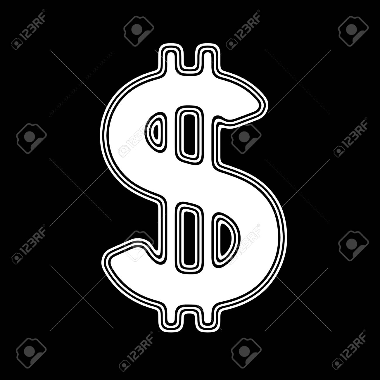 黒の背景にドルのアイコン の写真素材 画像素材 Image
