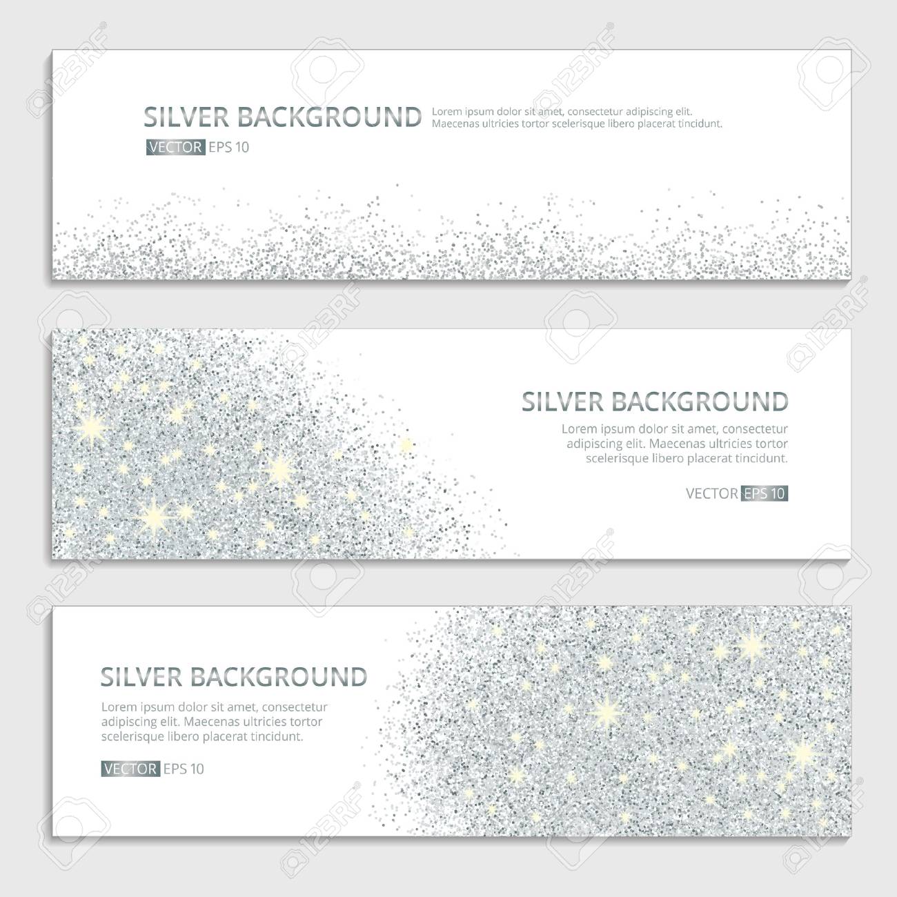Silver sparkles on white background, banners. Silver banner with text. Banners , web, card. Vip certificate, gift, luxury privilege voucher, store present shopping sale header. - 52729562 Silver sparkles on white background, banners. Silver banner with text. Banners , web, card. Vip certificate, gift, luxury privilege voucher, store present shopping sale header. - 52729562