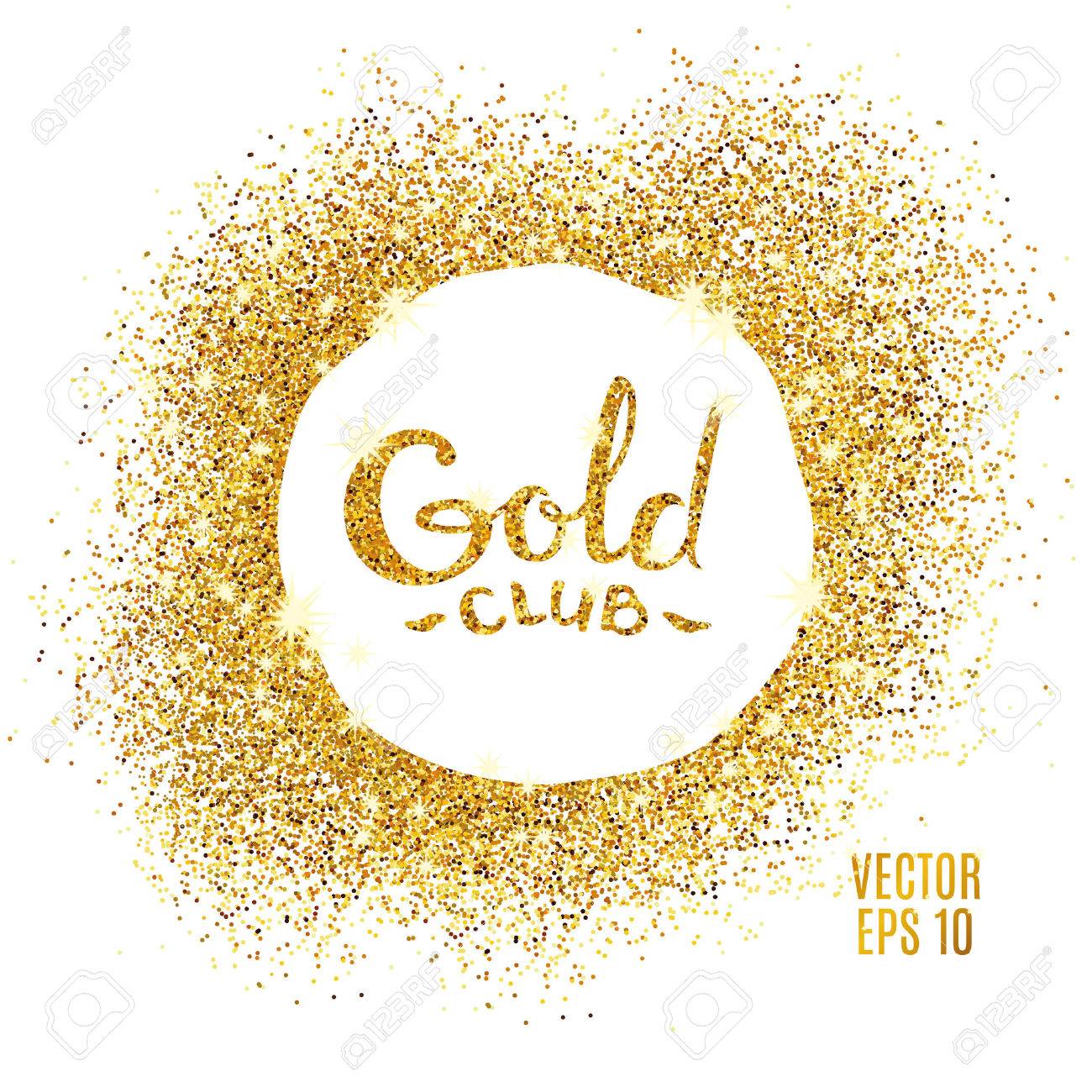 Gold sparkles on white background. Gold glitter background. Gold club icon for card, vip exclusive certificate, gift luxury, privilege voucher. Store present, shopping. - 52729599 Gold sparkles on white background. Gold glitter background. Gold club icon for card, vip exclusive certificate, gift luxury, privilege voucher. Store present, shopping. - 52729599
