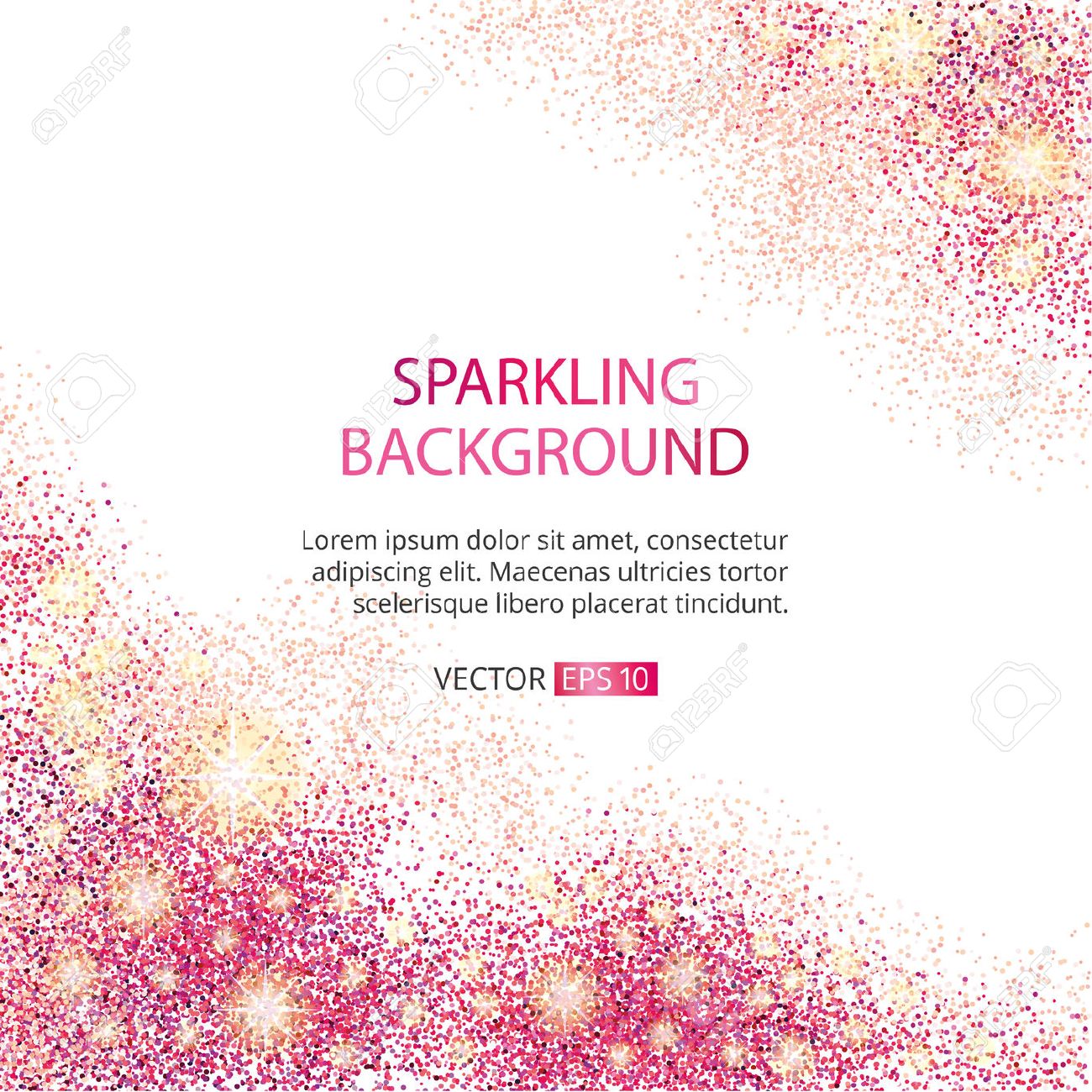Pink sparkles corner on white background. Pink glitter background. Pink text for card, vip exclusive, certificate gift, luxury, privilege voucher. Store, present, shopping. - 52729583 Pink sparkles corner on white background. Pink glitter background. Pink text for card, vip exclusive, certificate gift, luxury, privilege voucher. Store, present, shopping. - 52729583