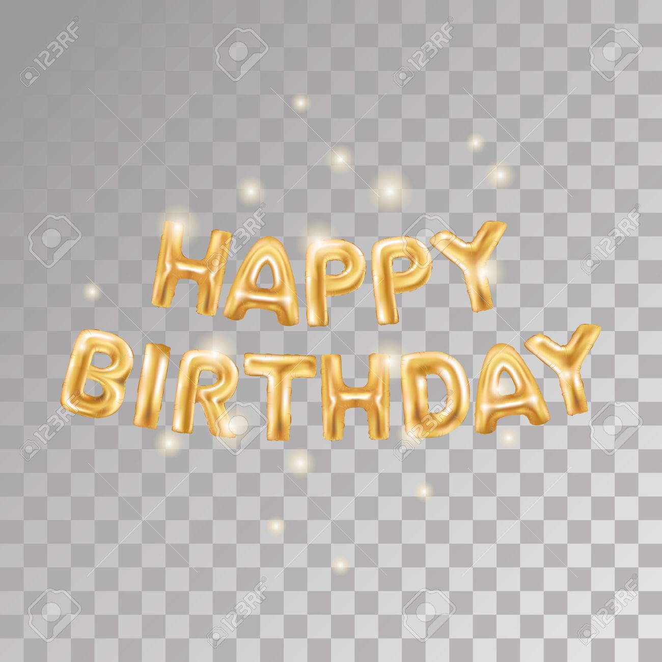 ゴールド風船誕生日透明です 黄金バルーン休日背景を輝き あなたのロゴ カード バナー Web デザインにお誕生日おめでとう 出生日年賀状 白地にゴールドのバルーン のイラスト素材 ベクタ Image