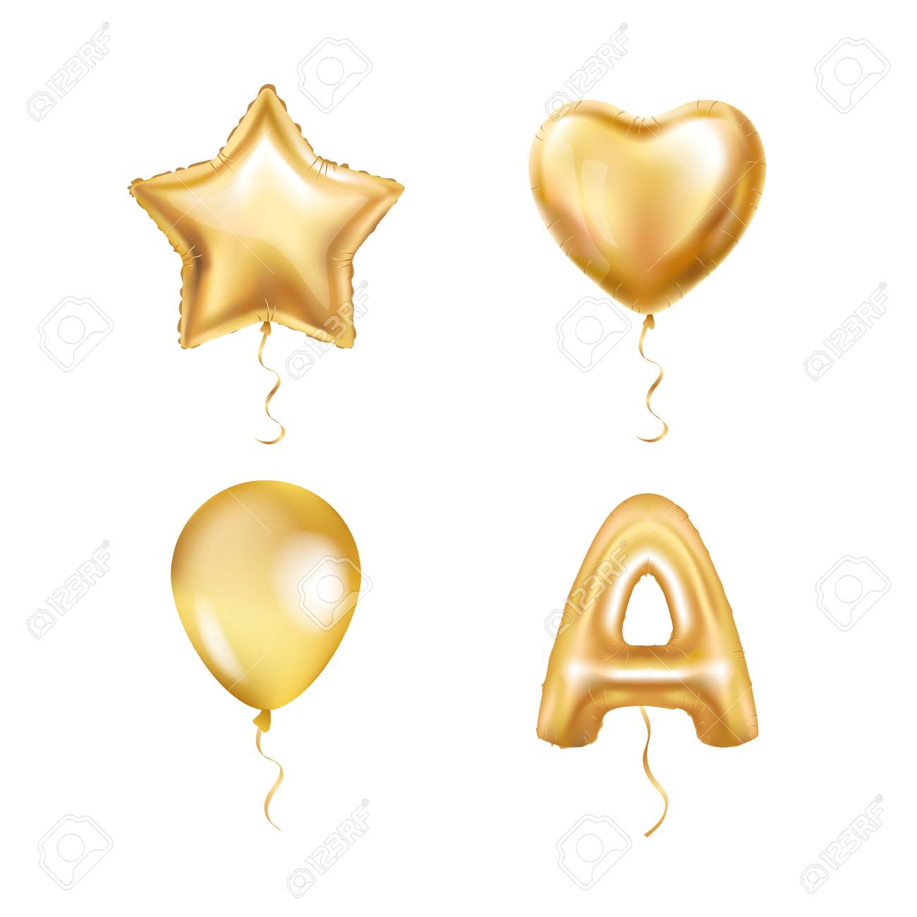 Heart Star Gold Balloons Abc Royalty Free Cliparts Vectors And Stock Illustration Image