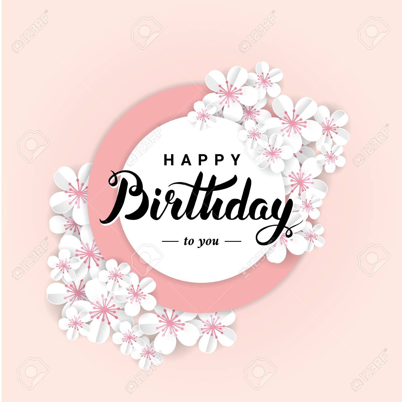 Joyeux Anniversaire Jour Fleur De Sakura Pommier Fond De Jour De Mere Fleur De Printemps Modele De Fleurs Art Papier Pour Bannieres Flyers Invitation Vente Invitation Felicitation Affiches Carte De Voeux Clip
