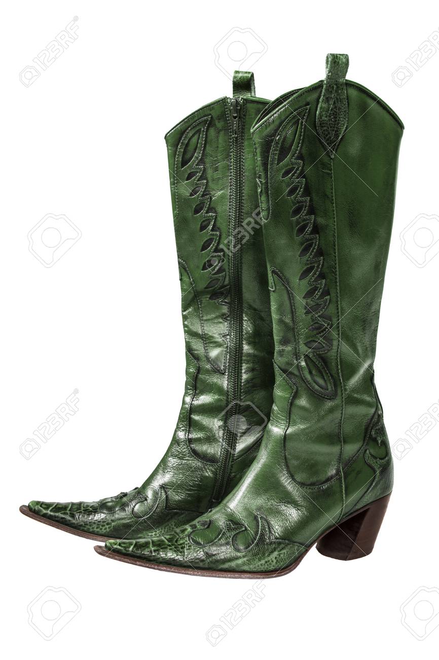 green cowboy boots