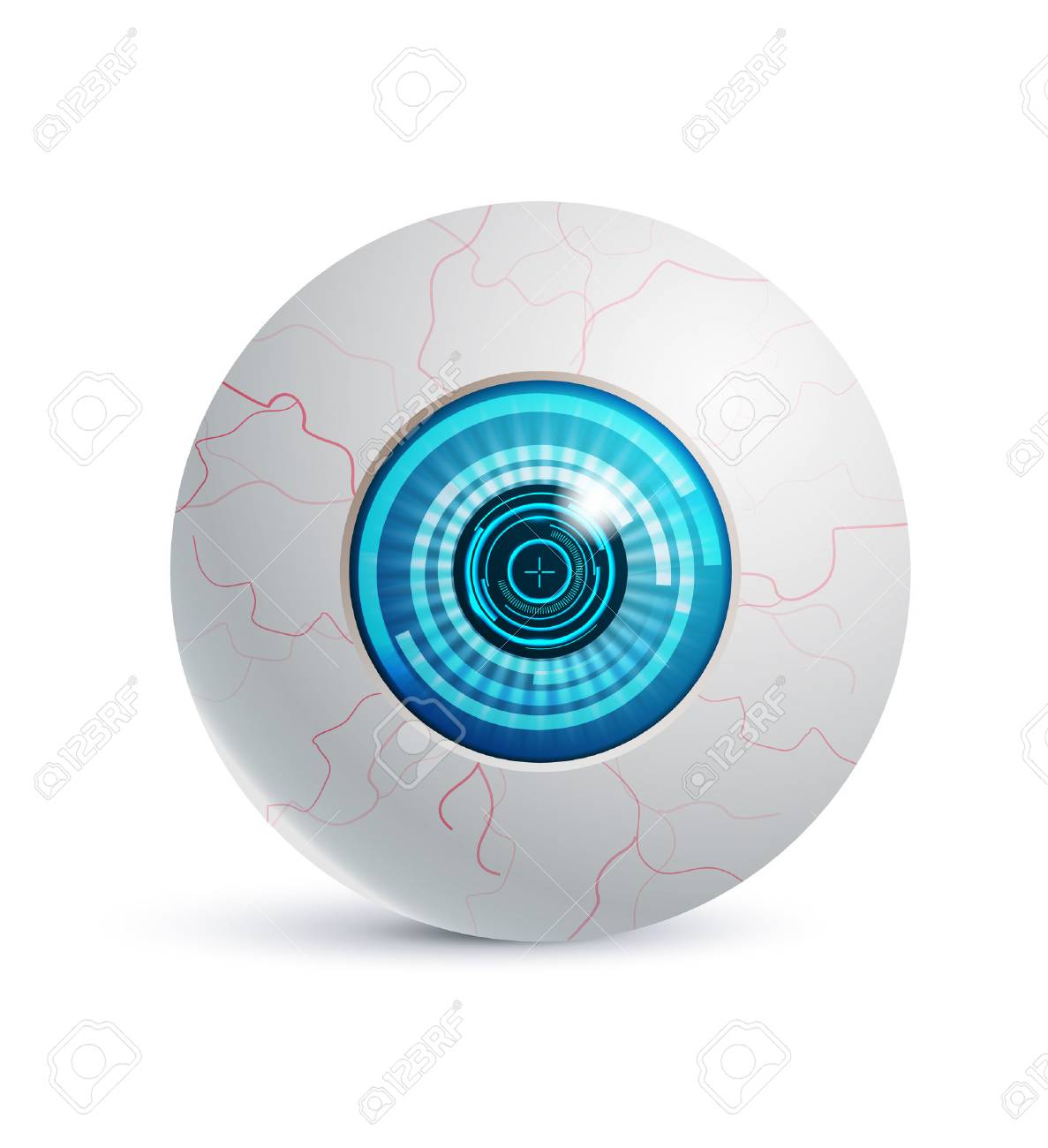 illustration of cyber eye futuristic icons realistic object royalty