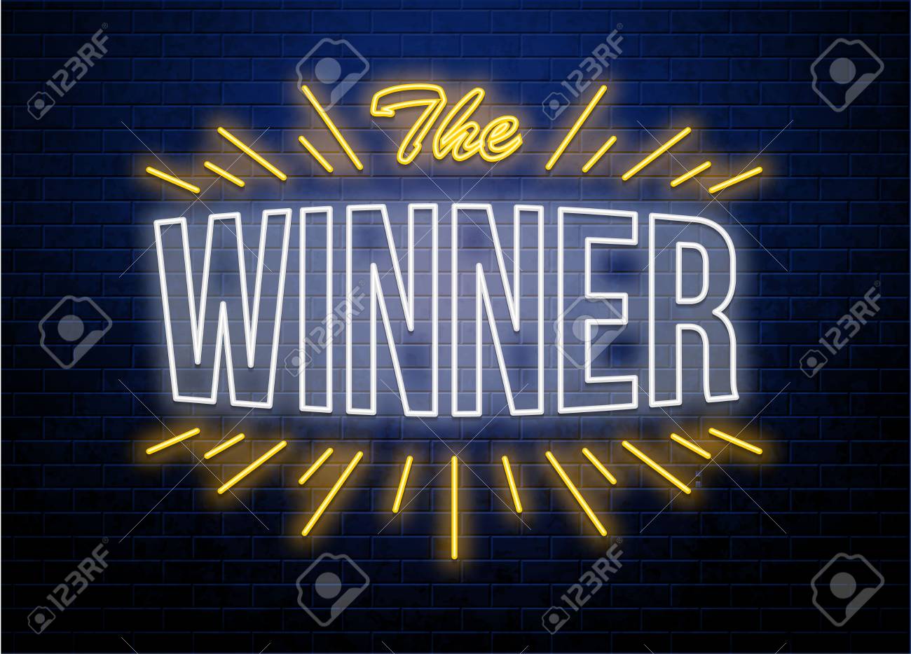 Winner Neon Sign Isolated On Brick Wall Royalty Free SVG, Cliparts,  Vectors, and Stock Illustration. Image 98865745.