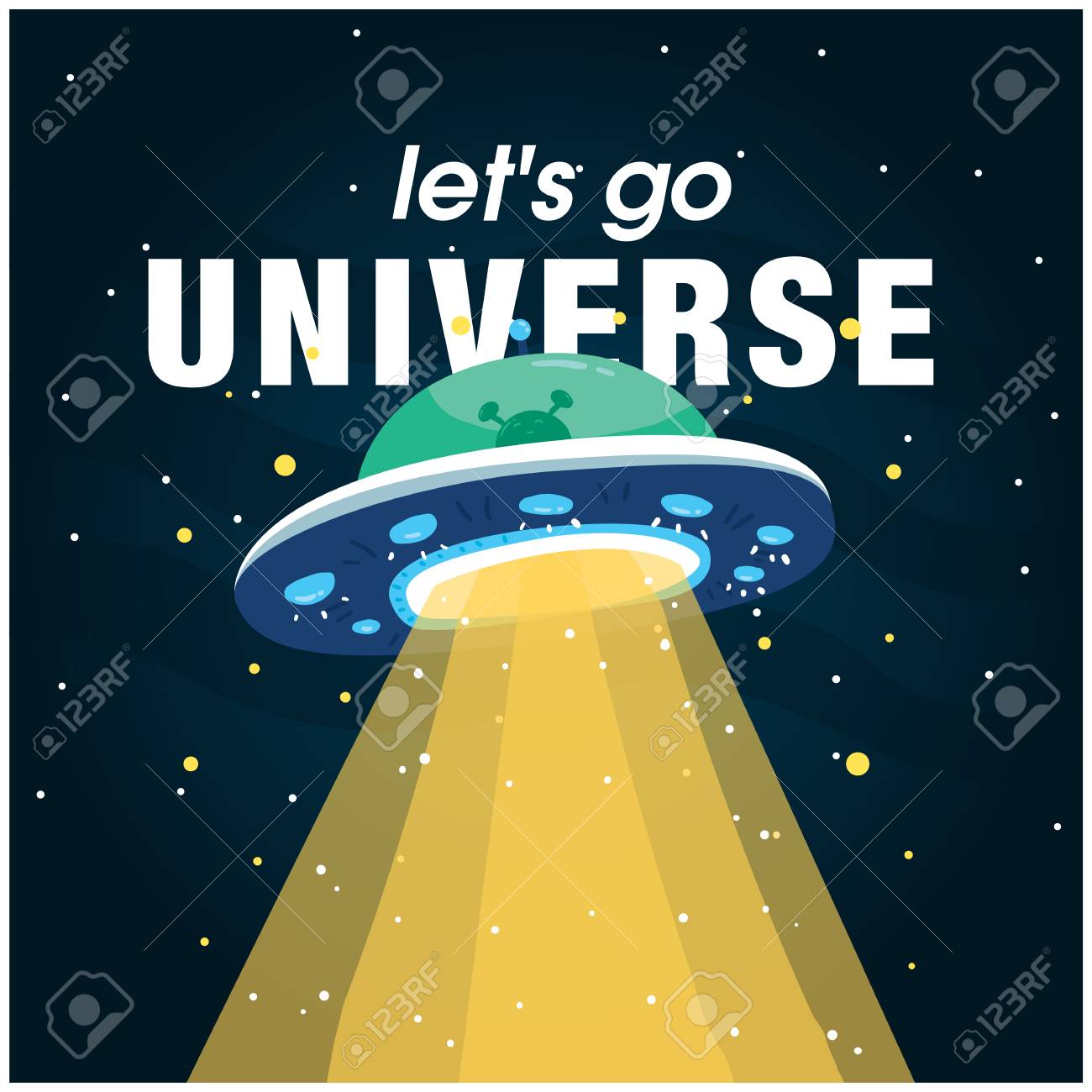 Ufo背景 ベクトル画像イラストを持つ宇宙を行きましょう のイラスト素材 ベクタ Image