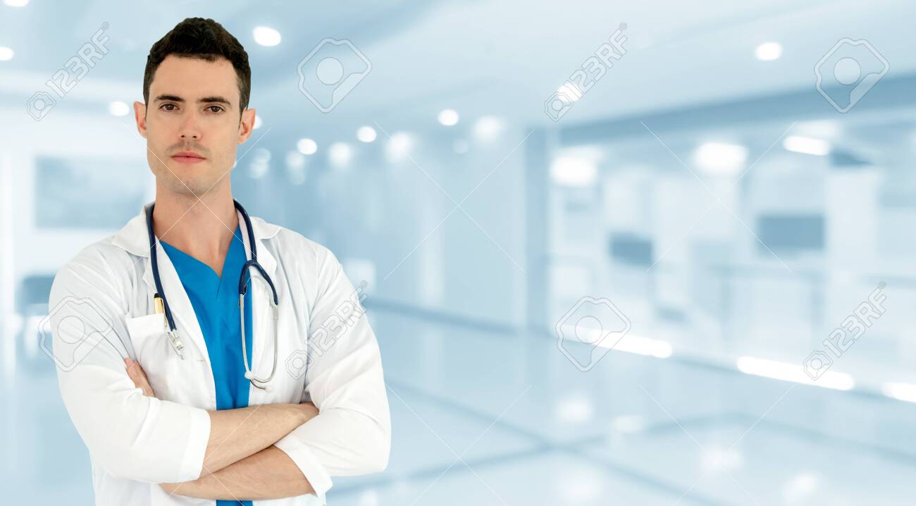 Young male doctor working at the hospital. Medical healthcare and doctor staff service. - 133680465 Young male doctor working at the hospital. Medical healthcare and doctor staff service. - 133680465