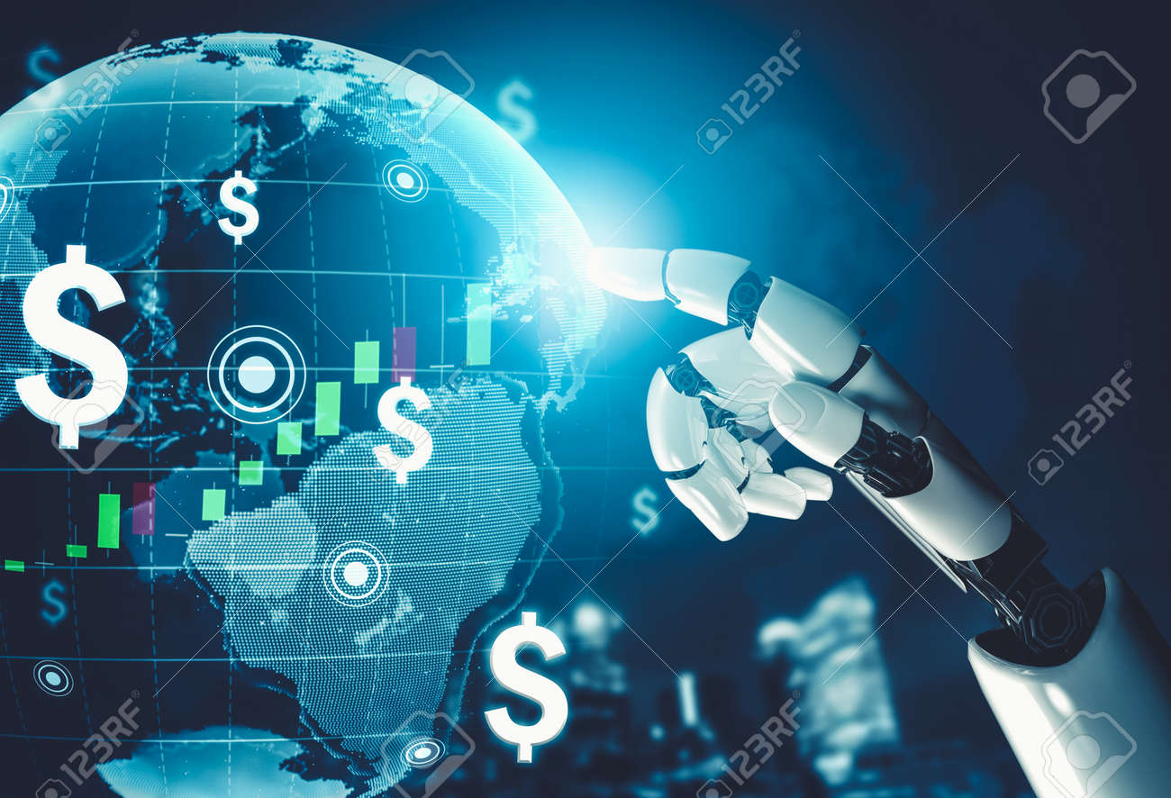 Desenvolvimento de tecnologia de robô droide futurista de renderização 3d, inteligência artificial ai e conceito de aprendizado de máquina. pesquisa científica biônica robótica global para o futuro da vida humana. - 183006463 Desenvolvimento de tecnologia de robô droide futurista de renderização 3d, inteligência artificial ai e conceito de aprendizado de máquina. pesquisa científica biônica robótica global para o futuro da vida humana. - 183006463