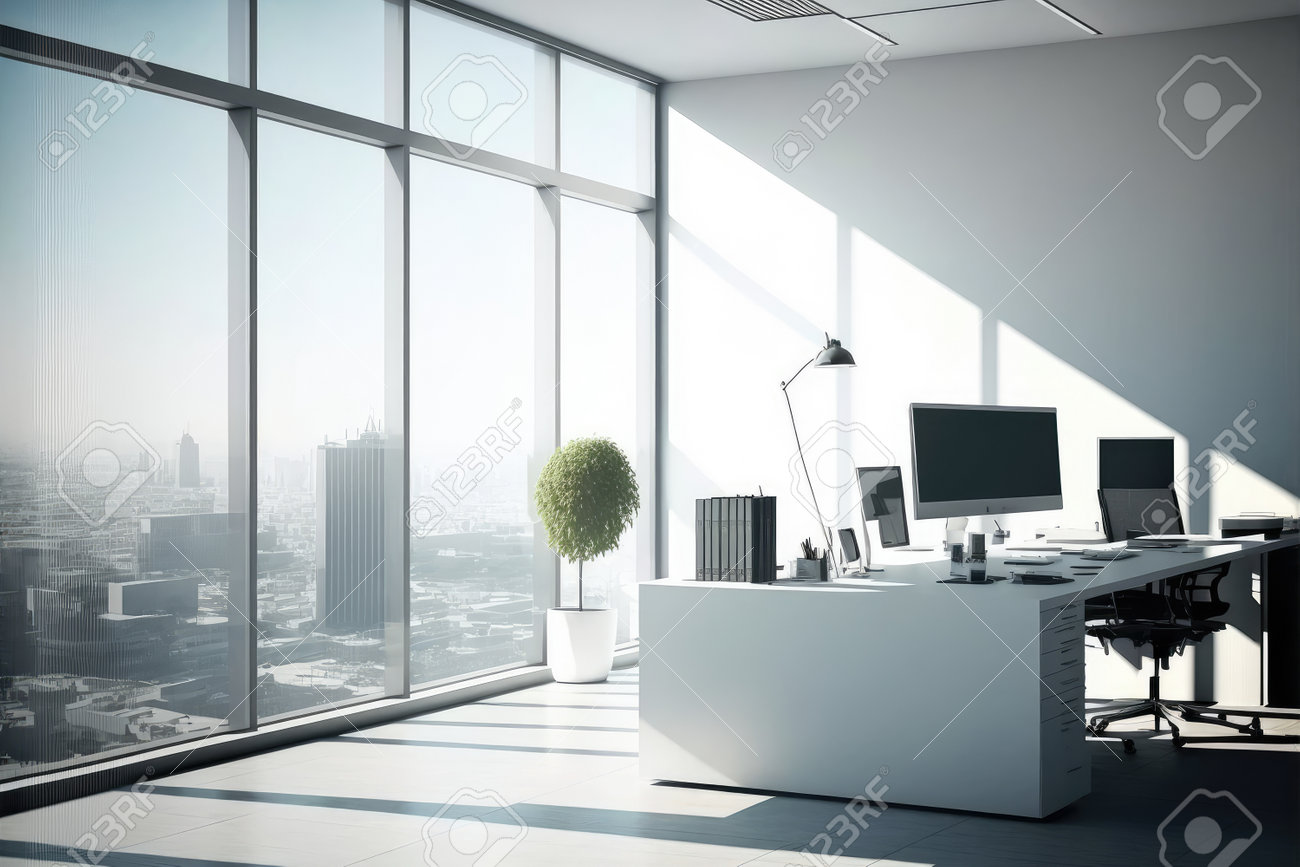 Arrière-plan De Bureau Moderne Vide Dans Le Centre-ville ..., حجم الصورة 1300x867