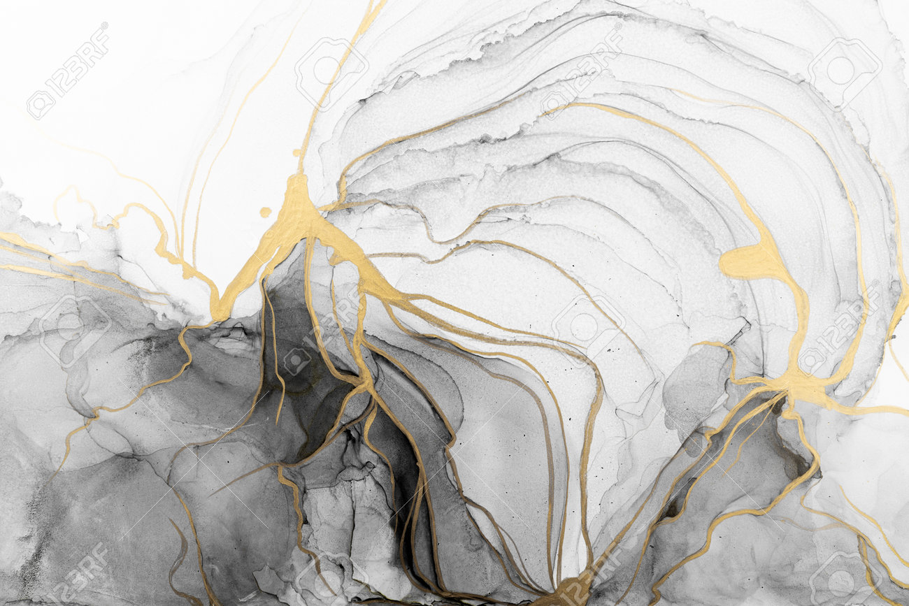 大理石のようなアルコールインクアートパネル⭐︎原画 アルコール