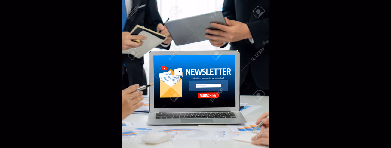 newsletter signup page on computer for customer to subscribe brisk newsletter update information to subscriber - 247629814 newsletter signup page on computer for customer to subscribe brisk newsletter update information to subscriber - 247629814