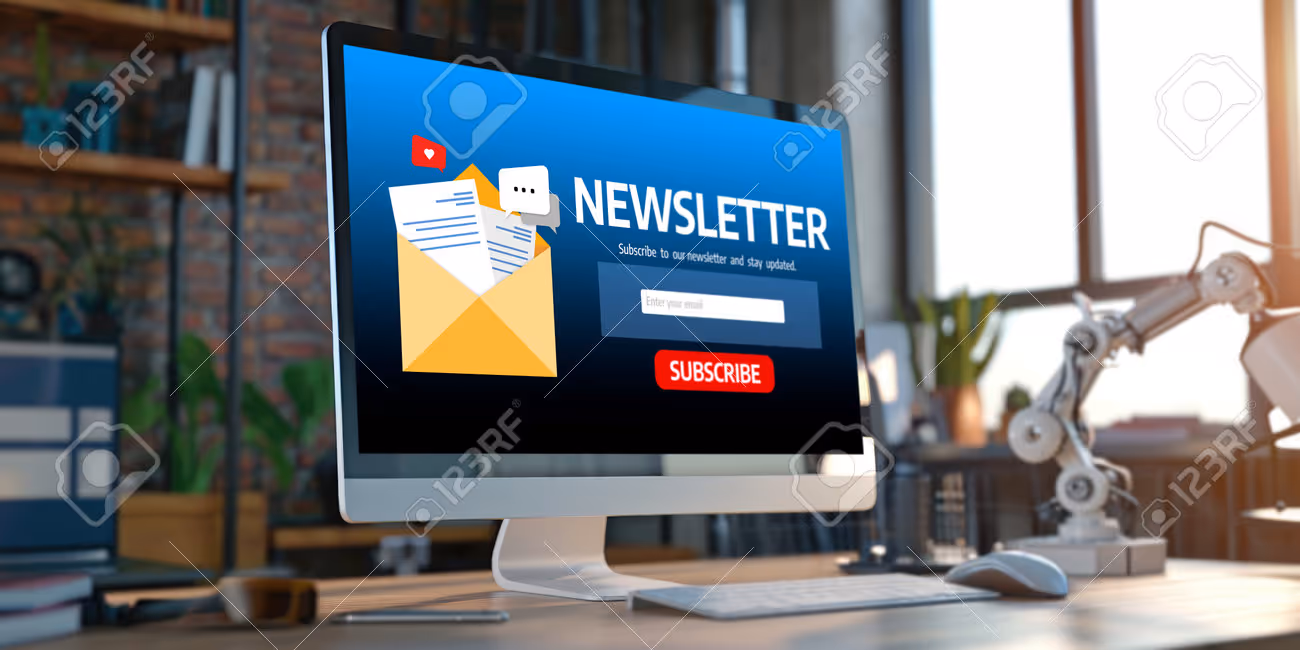 newsletter signup page on computer for customer to subscribe brisk newsletter update information to subscriber - 250107077 newsletter signup page on computer for customer to subscribe brisk newsletter update information to subscriber - 250107077