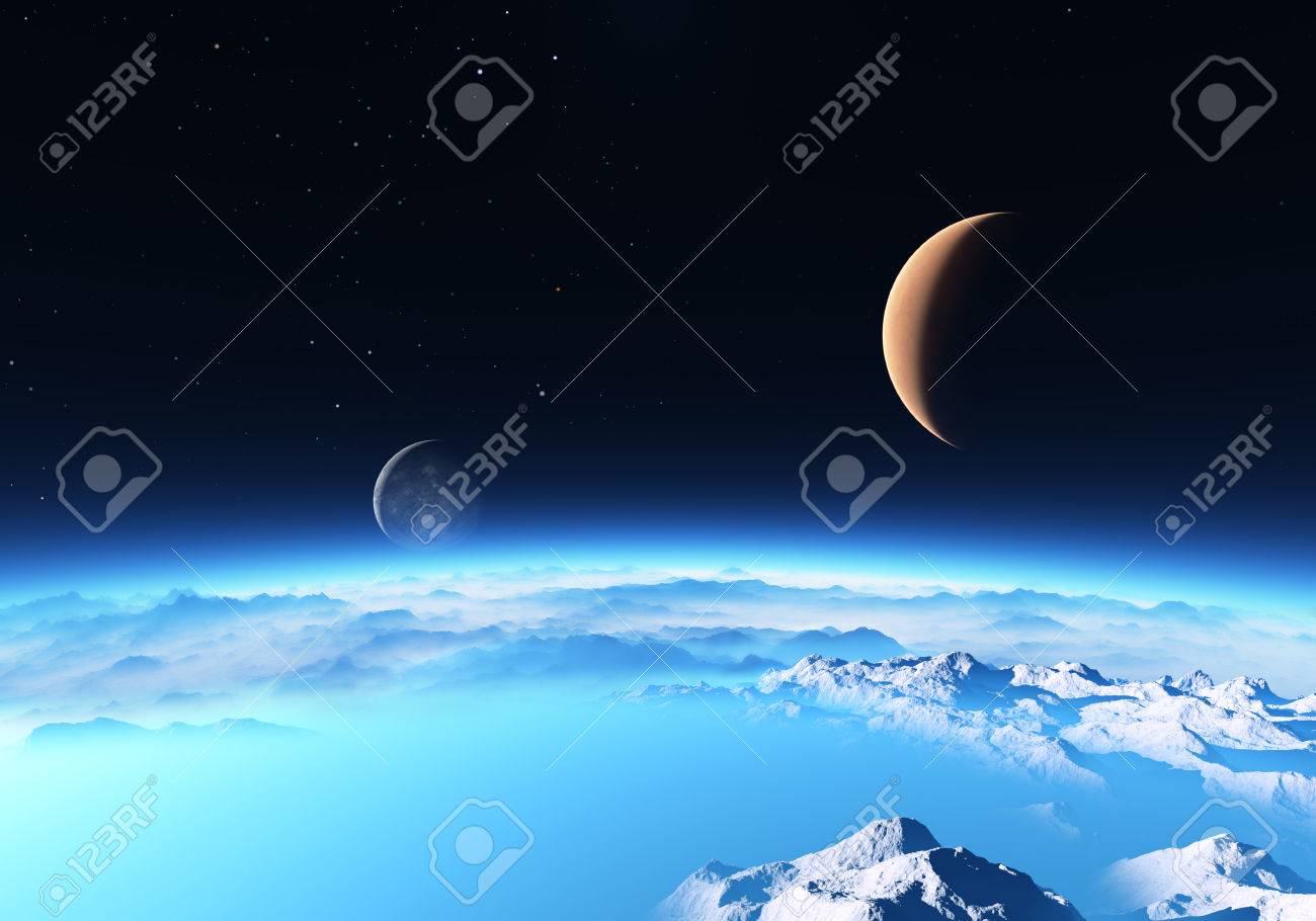 月の氷の惑星 の写真素材 画像素材 Image