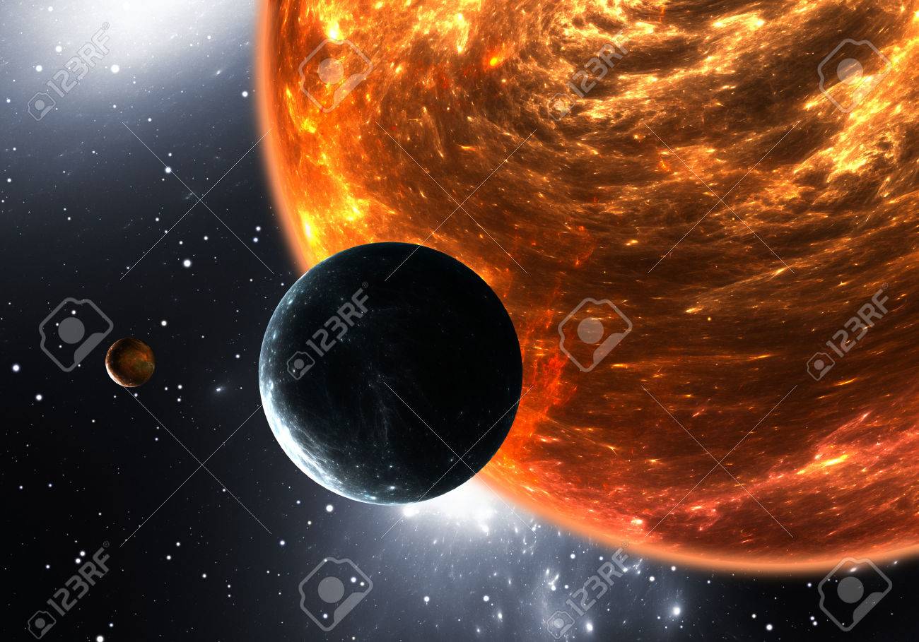 60682295-extrasolar-planets-or-exoplanets-and-red-dwarf-or-red-supergiant-3d-illustration.jpg