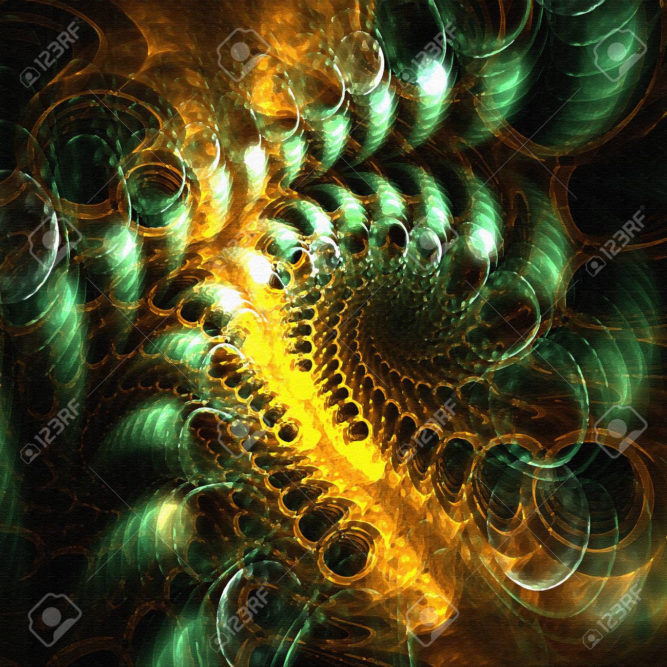 watercolor paintings fractals stock