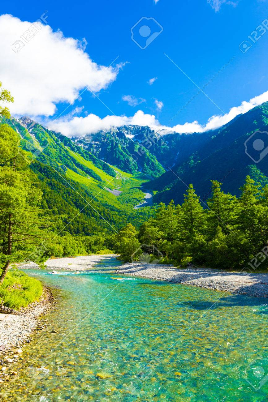 山美会　羽中田晴夫　上高地穂高の朝 山美会 羽中田晴夫 上高地穂高の朝