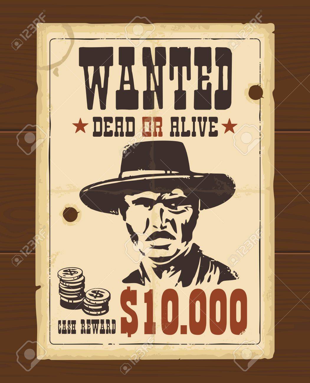 vector vintage western retro wanted poster template old paper western wanted poster
