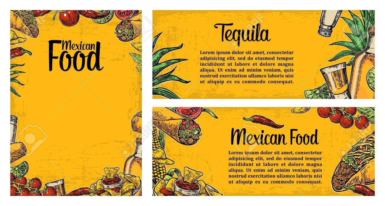 mexican traditional food restaurant menu template with traditional